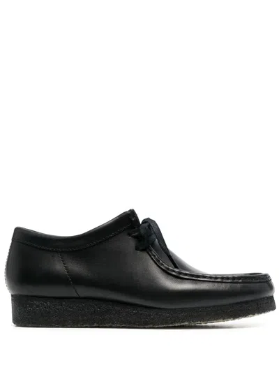 Clarks Originals Wallabee Leather Lace-up Shoes In Black