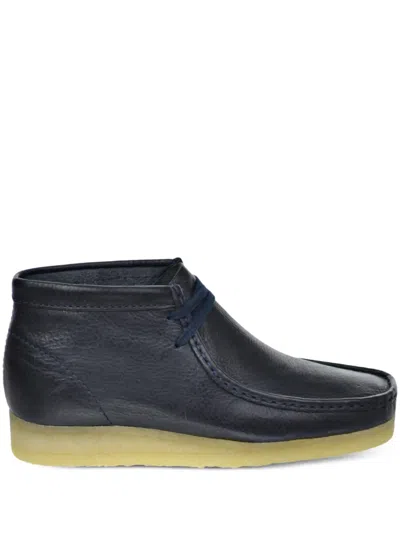 Clarks Originals Wallabee "navy" Boots In Blue