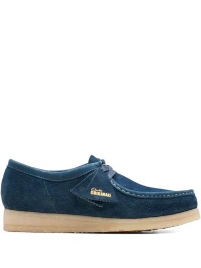 Clarks Originals Wallabee "navy/teal" Derby Shoes In Blue
