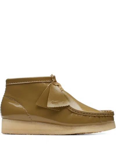 Clarks Originals Wallabee Patent Leather Boots In Neutral