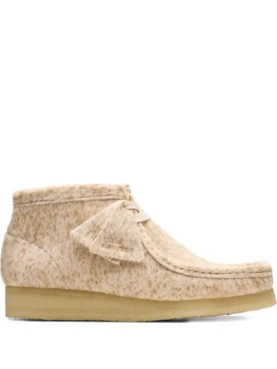 Clarks Originals Wallabee "speckled Hair On" Derby Shoes In Neutral