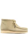 Clarks Originals Wallabee Raffia And Suede Boots In Neutrals
