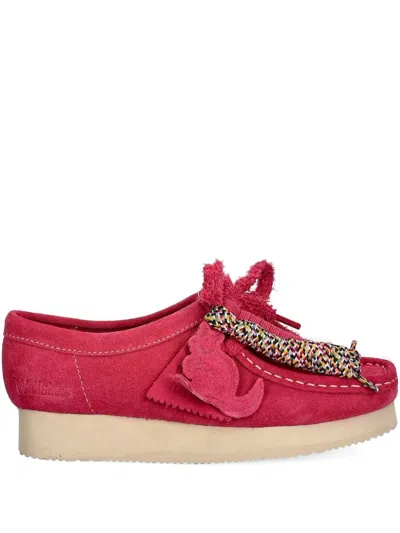 Clarks Originals Wallabee Suede Derby Shoes In Pink