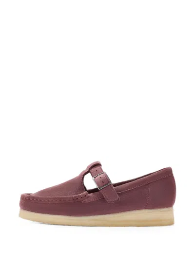 Clarks Originals Wallabee T Bar Loafers In Purple