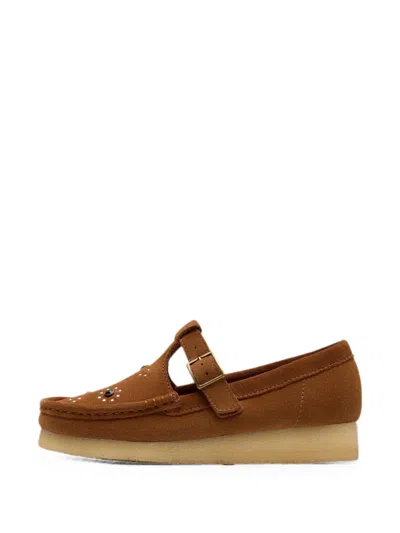 Clarks Originals Wallabee T-bar Loafers In Brown