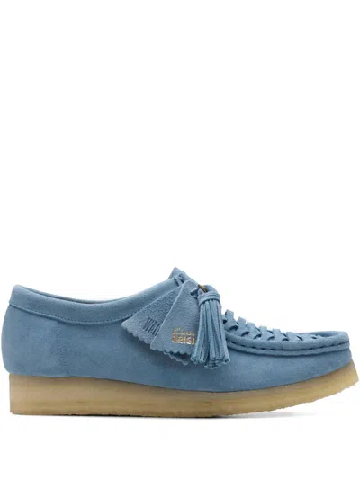 Clarks Originals Wallabee Weave Derdy Shoes In Blue