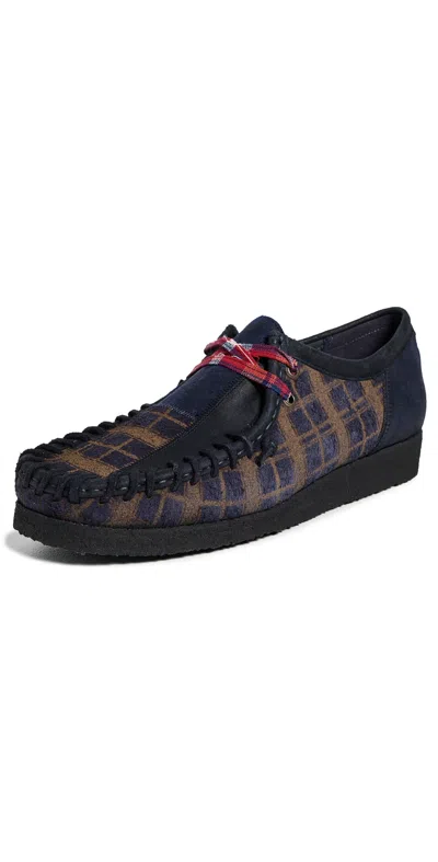 Clarks Originals Wallaby Loafers Navy Combi In Multi