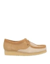Clarks Originals Woman Lace-up Shoes Camel Size 7.5 Leather In Beige