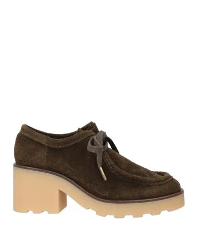 Clarks Originals Woman Lace-up Shoes Dark Green Size 5.5 Soft Leather
