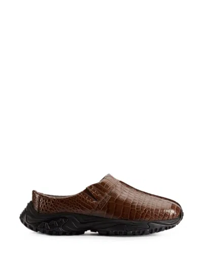 Clarks Originals X Martine Rose Clog 1 Leather Mules In Burgundy