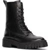 Clarks Page Lace Leather Boot In Black