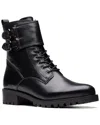 Clarks Palazzo Lace Leather Bootie In Black