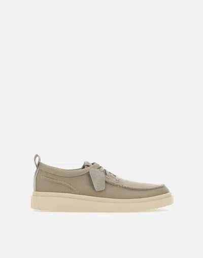 Clarks Polden Moc Taupe Grey Lace Up Shoes
