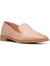 CLARKS PURE HALL WOMENS LEATHER SLIP-ON LOAFERS