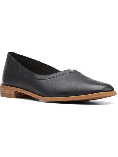Clarks Pure Walk Womens Leather Slip-on Loafers In Black
