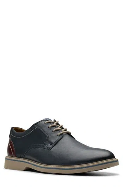 Clarks ® Radcliff Plain Toe Derby In Navy Leather