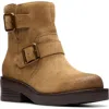 Clarks Rebelle Buckle Leather Boot In Brown