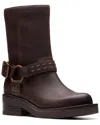 Clarks Rebelle Up Leather Moto Boot In Multi