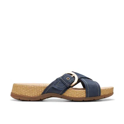 Clarks Reileigh May In Blue Nubuck In Animal Print