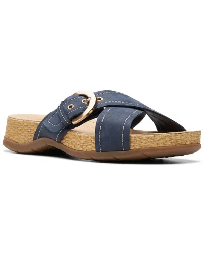 Clarks Reileigh May Leather Sandal In Blue