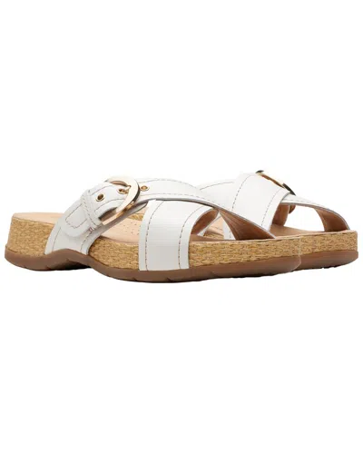 Clarks Reileigh May Leather Sandal In White