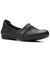 Clarks Rena Way Leather Loafer In Black