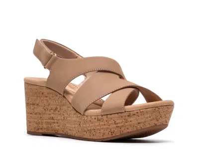 Clarks Rose Grace Wedge Sandal In Brown