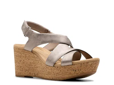 Clarks Rose Wedge Sandal In Brown