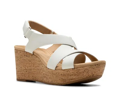 Clarks Rose Wedge Sandal In White