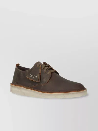 Clarks Round Toe Leather Loafers
