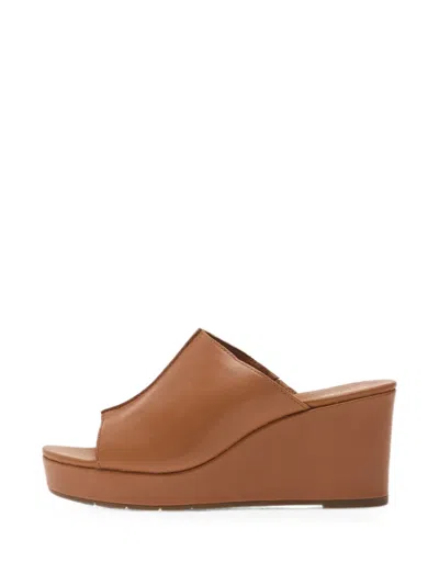 Clarks Sabina Open-toe Wedge Sandals In Brown