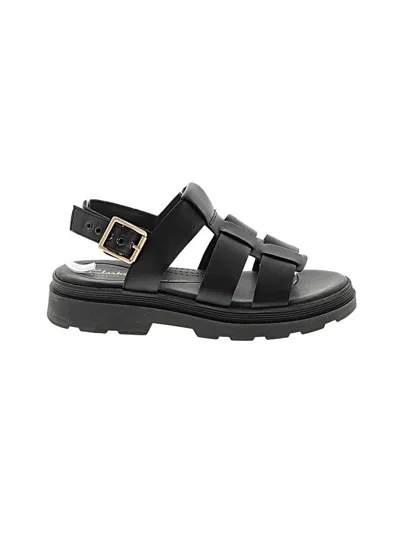 Pre-owned Clarks Sandals In Black