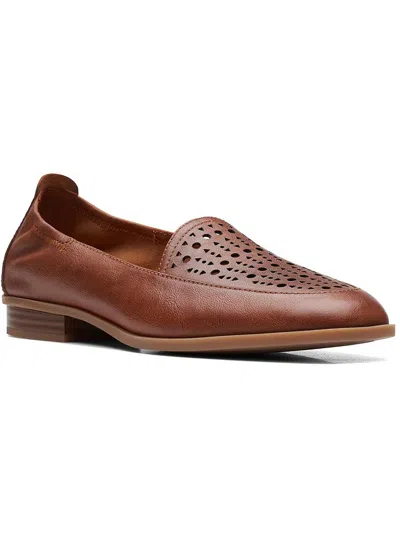 Clarks Sarafyna Sky Womens Leather Slip-on Loafers In Brown