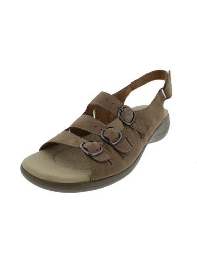 Clarks Saylie Medway Womens Leather Buckle Slingback Sandals In Beige