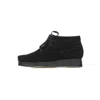 Clarks Wallabee Suede Boot In Black Suede