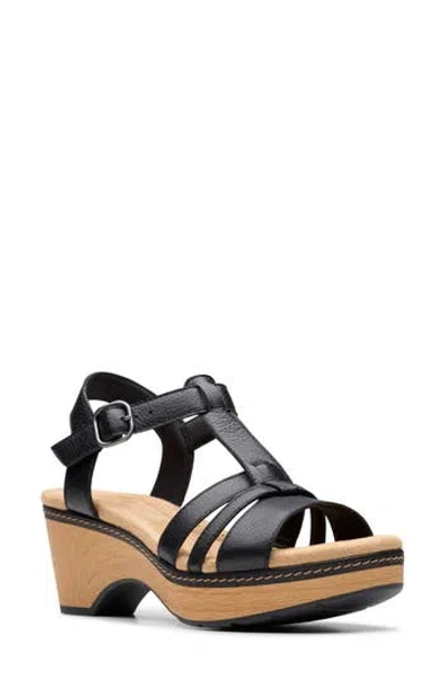Clarks ® Seannah Madi Wedge Sandal In Black