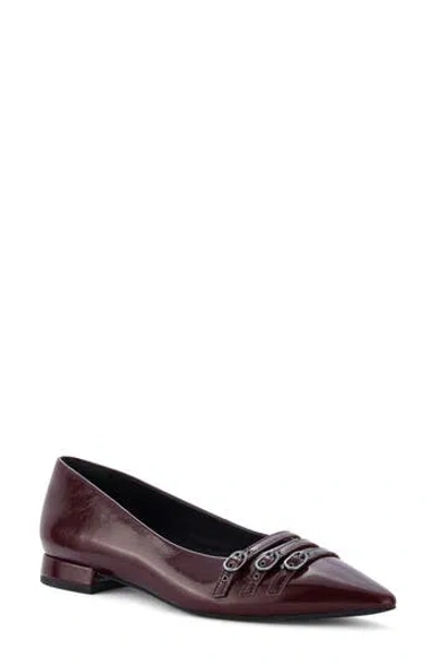 Clarks ® Sensa Triple Strap Flat In Burgundy