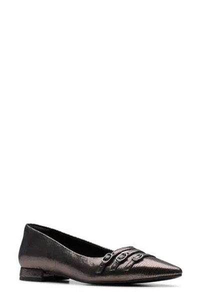 Clarks ® Sensa Triple Strap Flat In Metallic