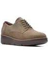 CLARKS SHAYLIN LACE WOMENS SUEDE ROUND TOE OXFORDS