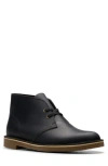 Clarks Shepton Chukka Boot In Black Leather