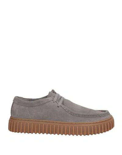 Clarks Signature Man Lace-up Shoes Grey Size 9 Leather In Gray