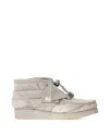 Clarks Quilted Grey Suede Sneakers With Adjustable Toggle Closure In Gray