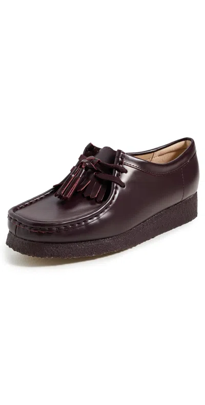 Clarks Somerset Nights Wallabee Shoes Purple Grape Leather In Brown