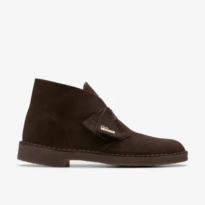 Clarks Suede Desert Boot In Brown
