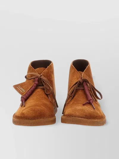 Clarks Suede Desert Boot Crepe Sole In Brown