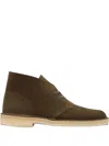 Clarks Suede Desert Boots In Green