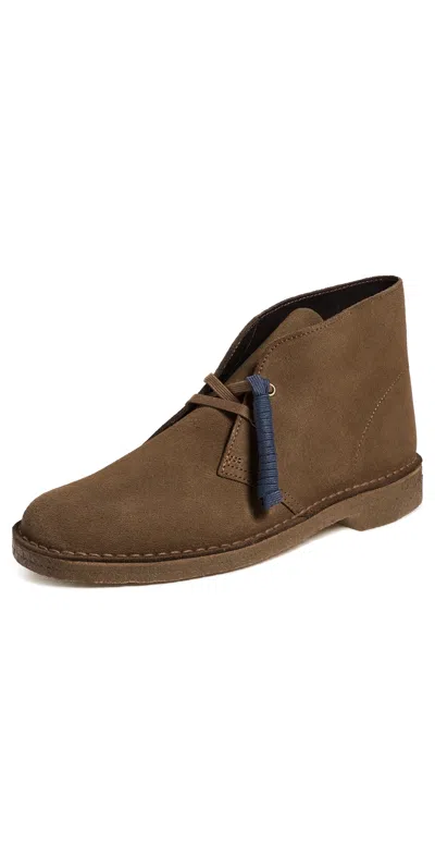 Clarks Suede Desert Boots Cola Suede In Brown