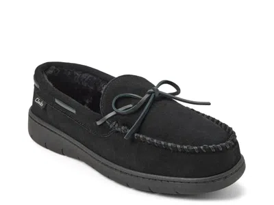 Clarks Suede Lace Slipper In Black