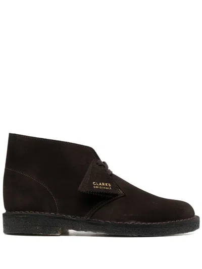 Clarks Suede Lace-up Boots In Brown