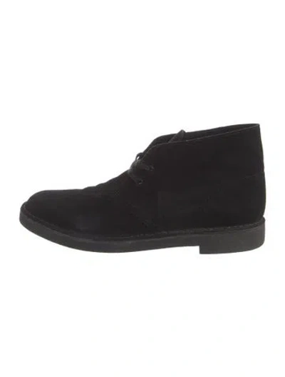 Pre-owned Clarks Suede Lace-up Boots In Black